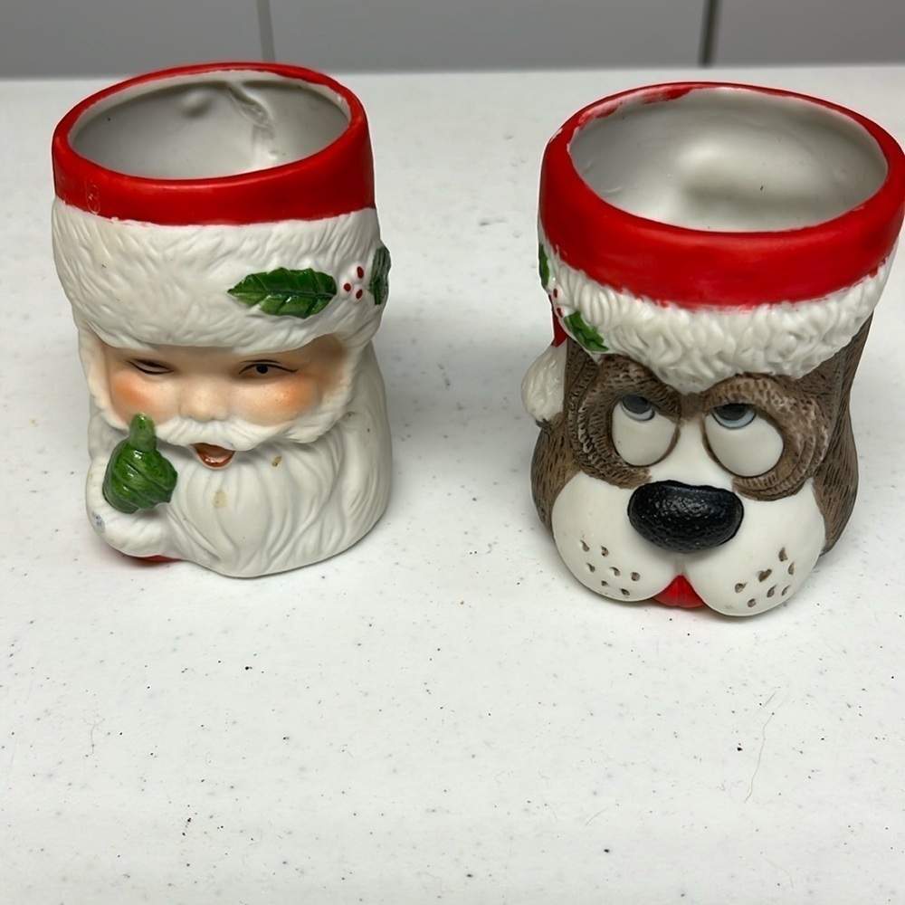 Holiday Dog & Santa Figures Mugs